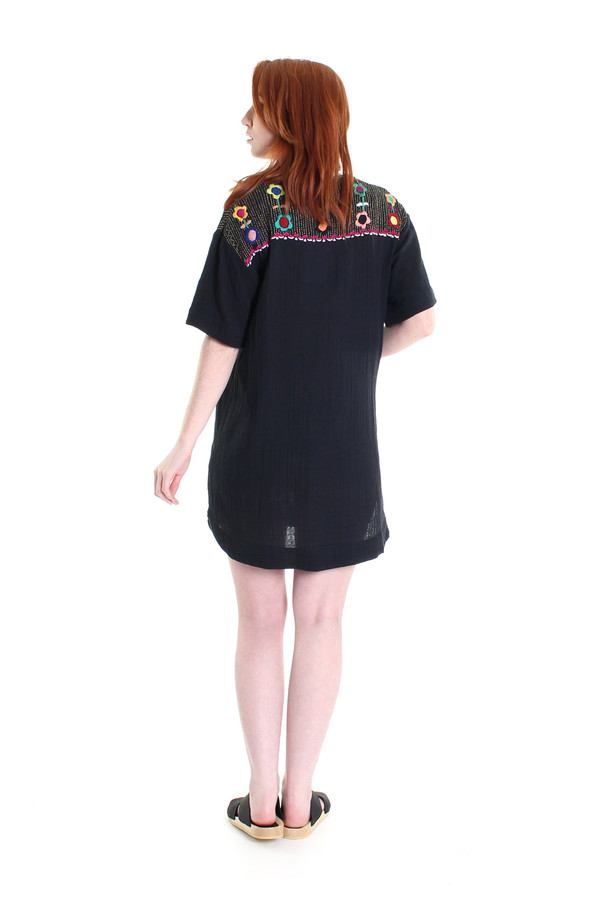 Antik Batik Nana embroidered mini dress in black Antik Batik Nana embroidered mini dress in black