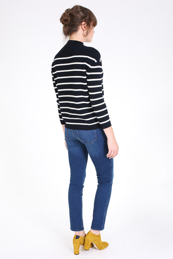 M.i.h Jeans Rib breton sweater in navy and cream M.i.h Jeans Rib breton sweater in navy and cream