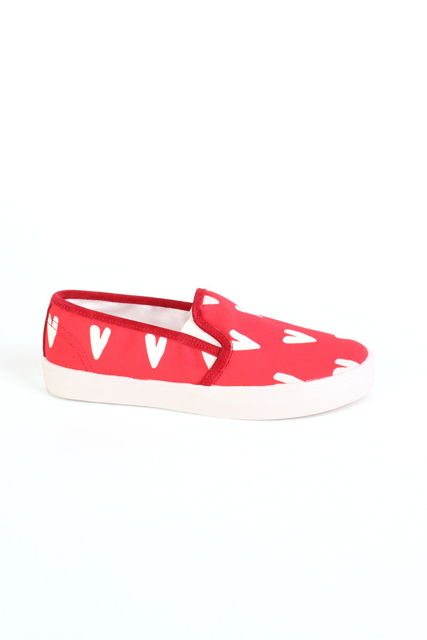Chinti and Parker Slip on sneaker in heart print Chinti and Parker Slip on sneaker in heart print