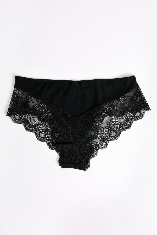 Only Hearts So fine hipster with lace back in black Only Hearts So fine hipster with lace back in black