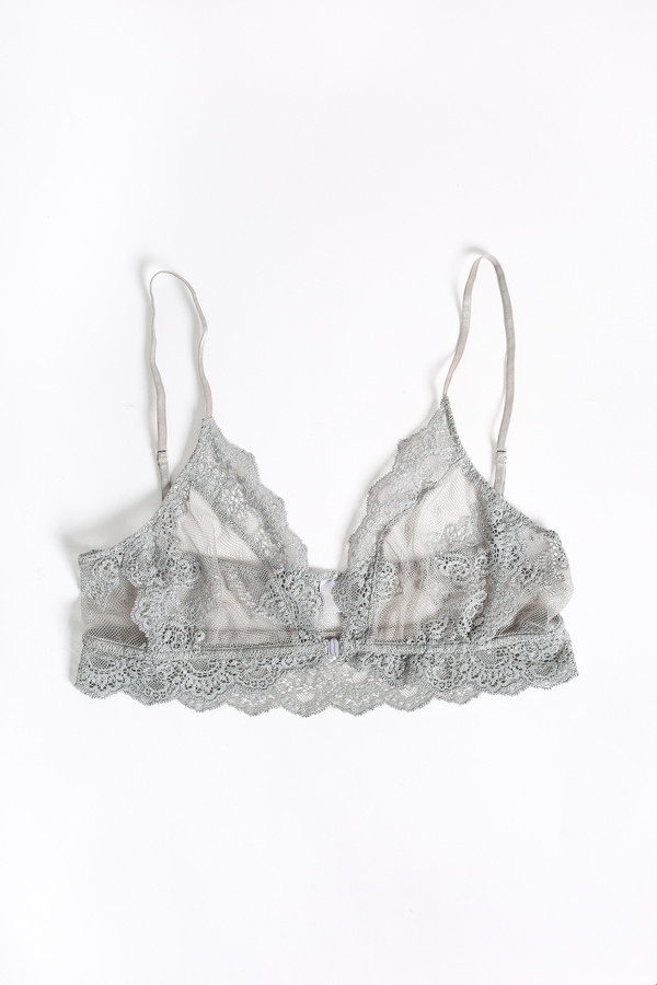 Only Hearts So fine lace bralette in heather grey Only Hearts So fine lace bralette in heather grey