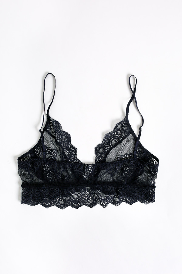 Only Hearts So fine lace bralette in navy Only Hearts So fine lace bralette in navy