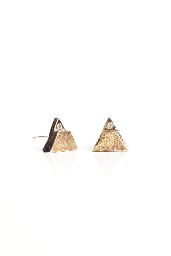 The Things We Keep Vitae studs in brass/white diamond The Things We Keep Vitae studs in brass/white diamond