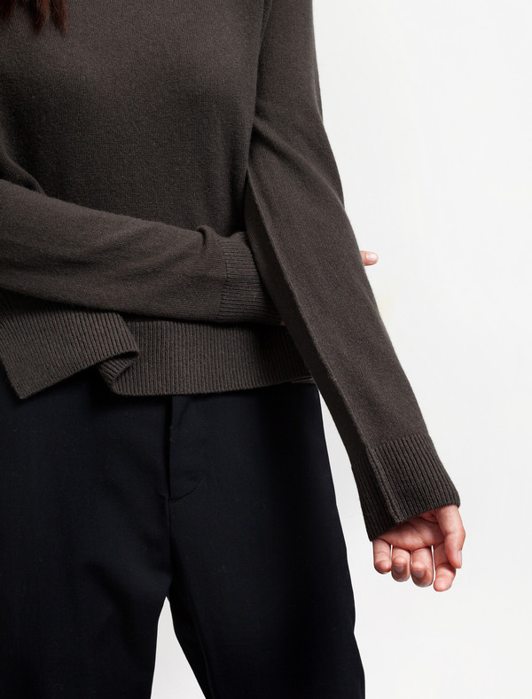 Organic by John Patrick Crop Pullover Dark Olive Organic by John Patrick Crop Pullover Dark Olive