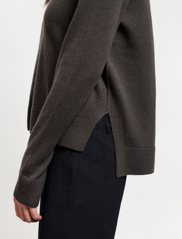 Organic by John Patrick Crop Pullover Dark Olive Organic by John Patrick Crop Pullover Dark Olive