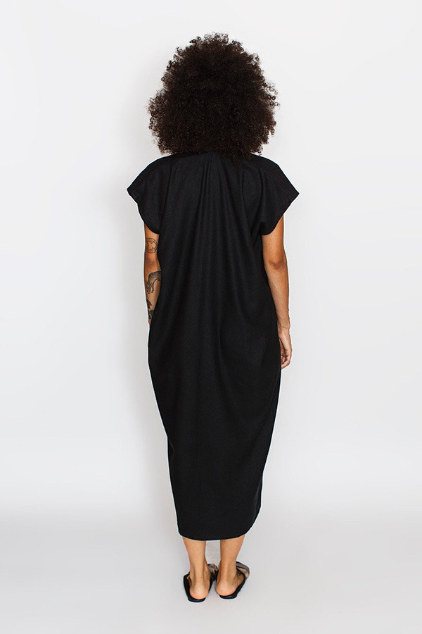 Miranda Bennett Everyday Dress, Oversized, Black Silk Noil Miranda Bennett Everyday Dress, Oversized, Black Silk Noil