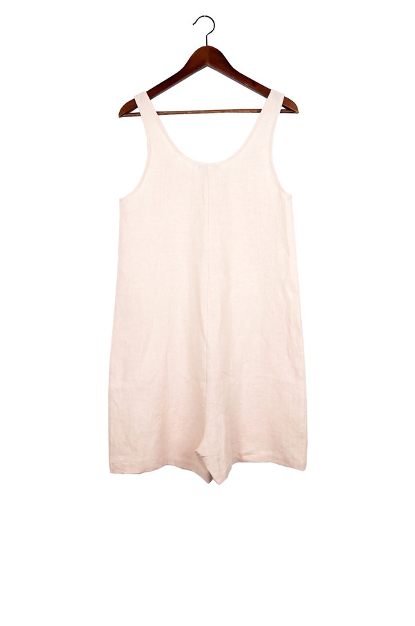 Ilana Kohn Gary Romper, Blush, Washed Linen Ilana Kohn Gary Romper, Blush, Washed Linen