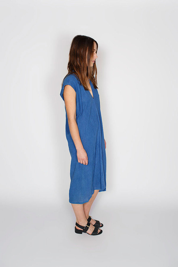Miranda Bennett In-Stock: Everyday Dress, Cotton Gauze in Indigo Miranda Bennett In-Stock: Everyday Dress, Cotton Gauze in Indigo