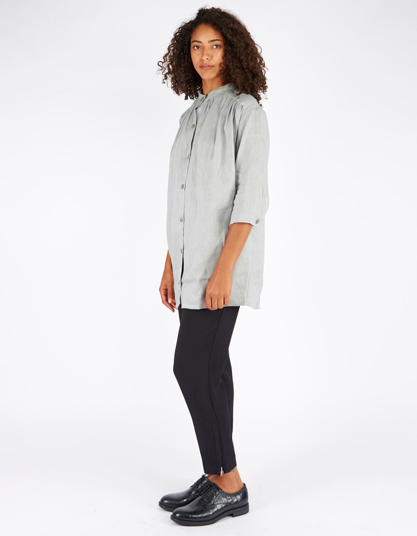 Ursa Minor Grace Linen Blouse Dove Grey Ursa Minor Grace Linen Blouse Dove Grey