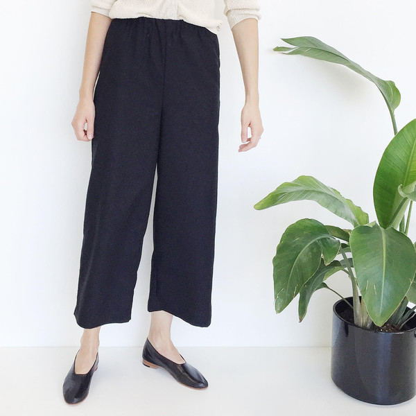 Open Air Museum Black Raw Silk Pant Open Air Museum Black Raw Silk Pant