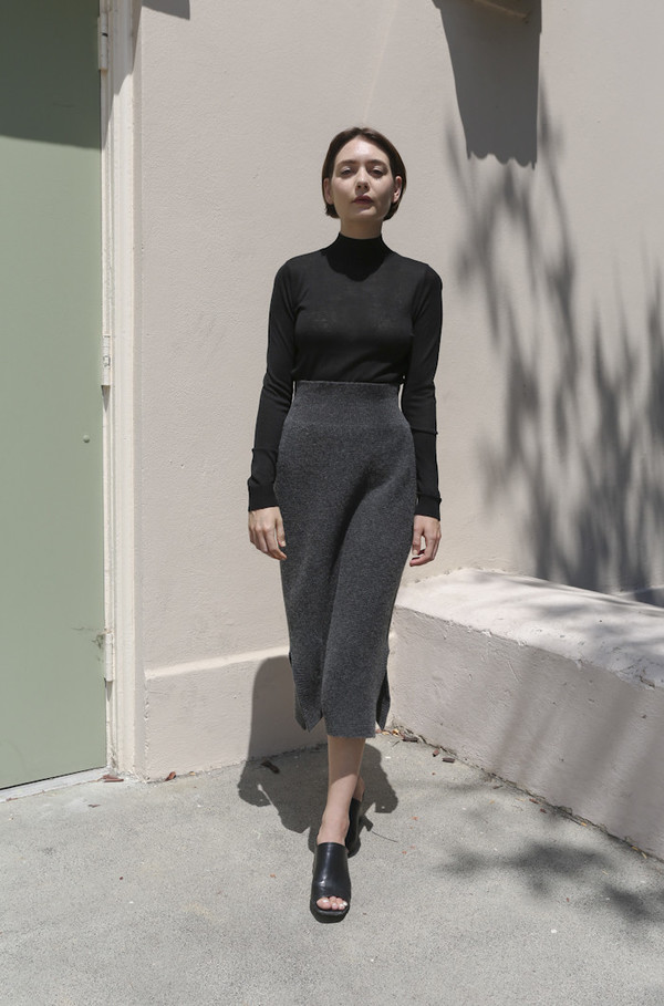 Objects Without Meaning Fitted Skirt in Grey Objects Without Meaning Fitted Skirt in Grey