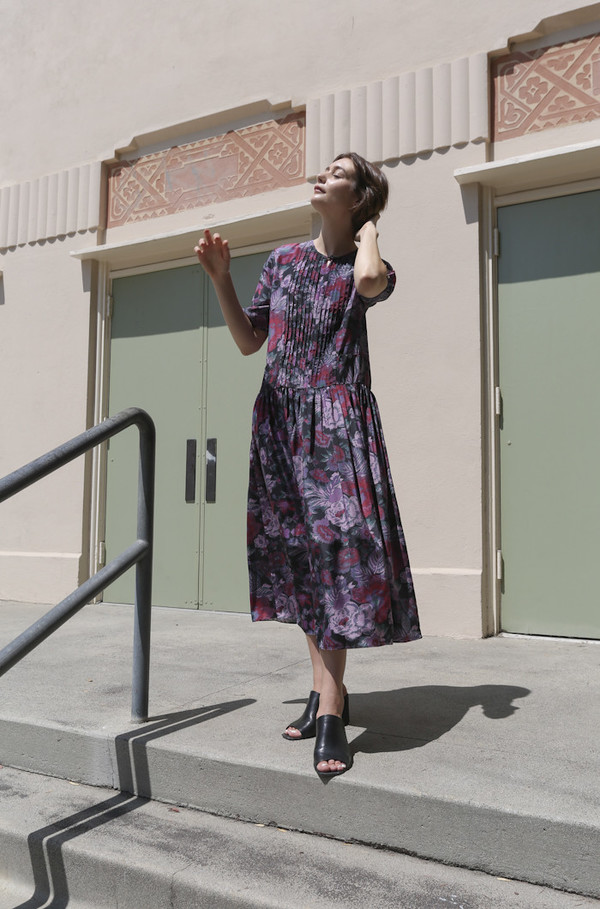 Suzanne Rae Pin-Tuck Dress in Chinois Floral Suzanne Rae Pin-Tuck Dress in Chinois Floral