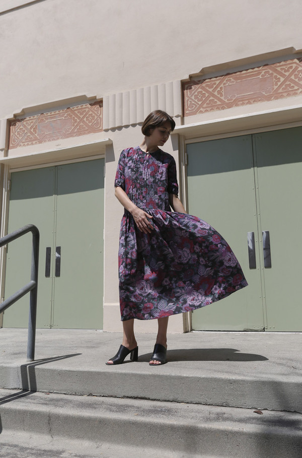 Suzanne Rae Pin-Tuck Dress in Chinois Floral Suzanne Rae Pin-Tuck Dress in Chinois Floral