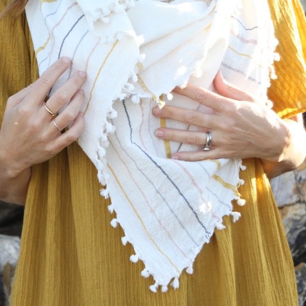 Unknown Tassel Stripe Scarf Unknown Tassel Stripe Scarf