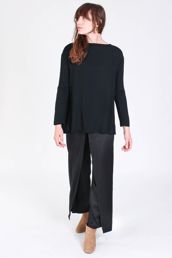 Black Crane Long slit top in black Black Crane Long slit top in black