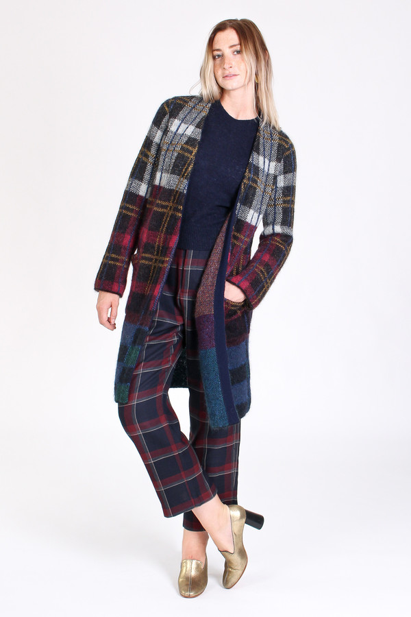 Suno Cardigan coat in plaid Suno Cardigan coat in plaid