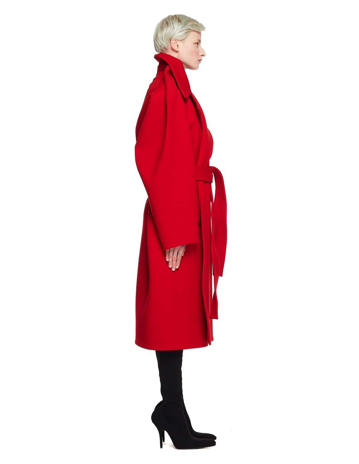 red balenciaga coat