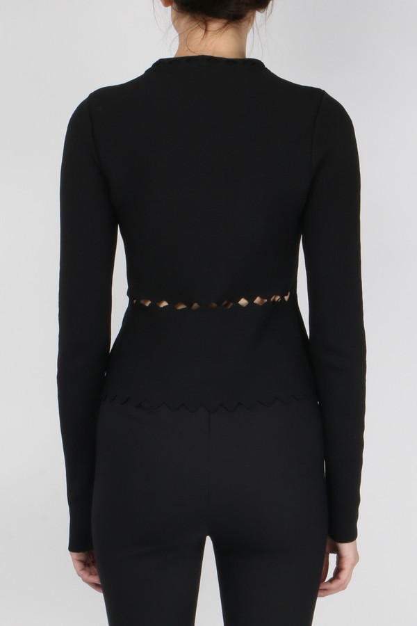 Jonathan Simkhai Slashed Mock Neck Long Sleeve Top Jonathan Simkhai Slashed Mock Neck Long Sleeve Top
