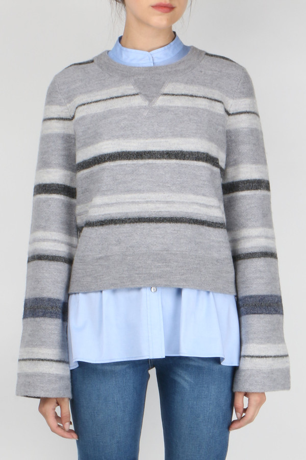 Derek Lam 10 Crosby L/S Crewneck Stripe Sweater Derek Lam 10 Crosby L/S Crewneck Stripe Sweater