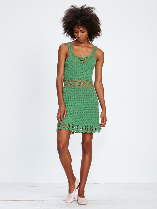 Harare CROCHET MINI DRESS / GREEN Harare CROCHET MINI DRESS / GREEN