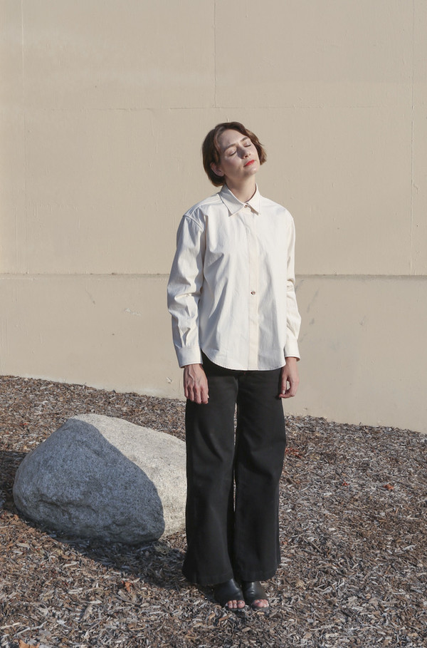 Caron Callahan Jeremy Top in Natural Vintage Poplin Caron Callahan Jeremy Top in Natural Vintage Poplin