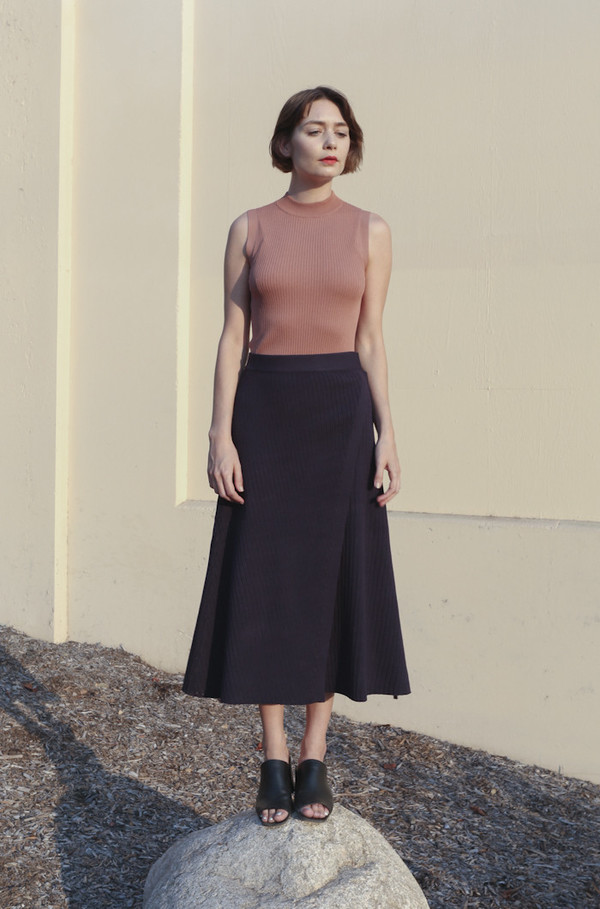 Pari Desai Hye Wrap Knit Skirt in Navy Pari Desai Hye Wrap Knit Skirt in Navy