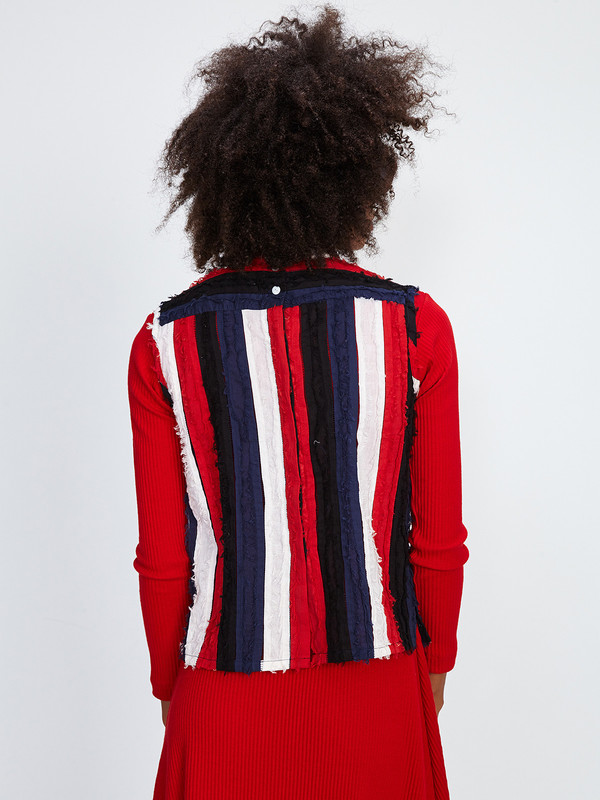 NIKKI CHASIN ARI MOCK NECK TOP / NAVY RED STRIPE NIKKI CHASIN ARI MOCK NECK TOP / NAVY RED STRIPE