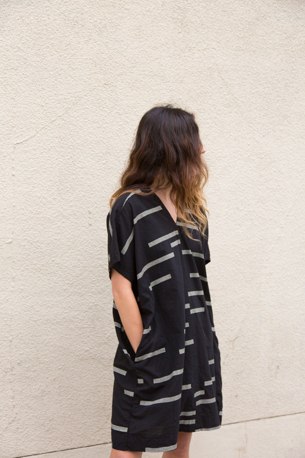 Uzi Broken Stripe V Dress Uzi Broken Stripe V Dress