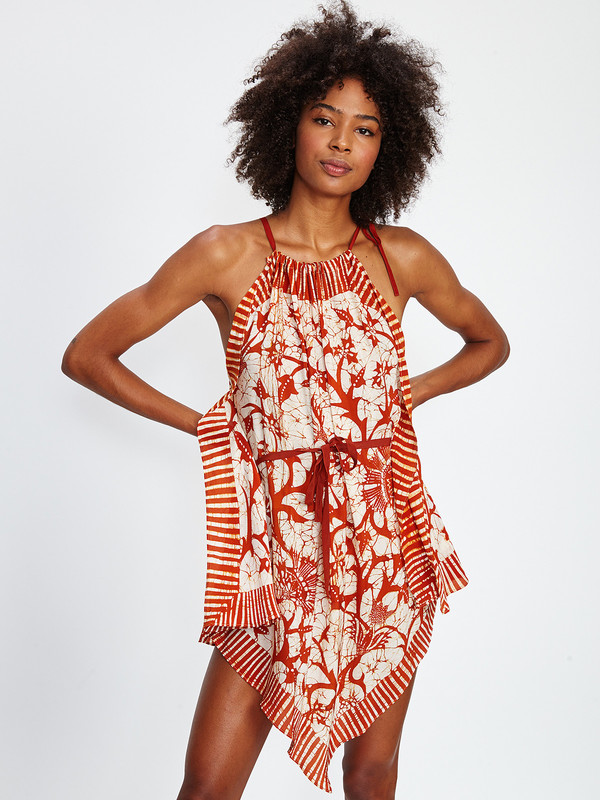 Harare SIENNA MINI DRESS / RUST BATIK Harare SIENNA MINI DRESS / RUST BATIK
