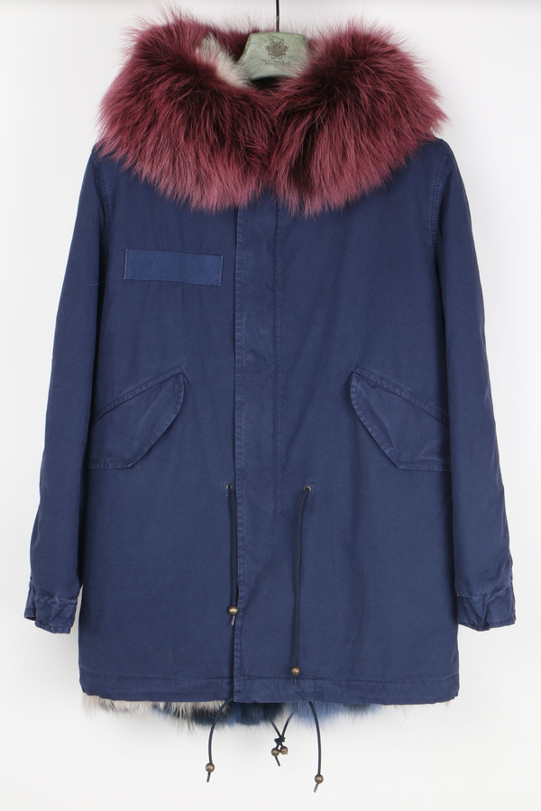 Mr & Mrs Italy Canvas Fur-Trimmed Mini-Parka Mr & Mrs Italy Canvas Fur-Trimmed Mini-Parka
