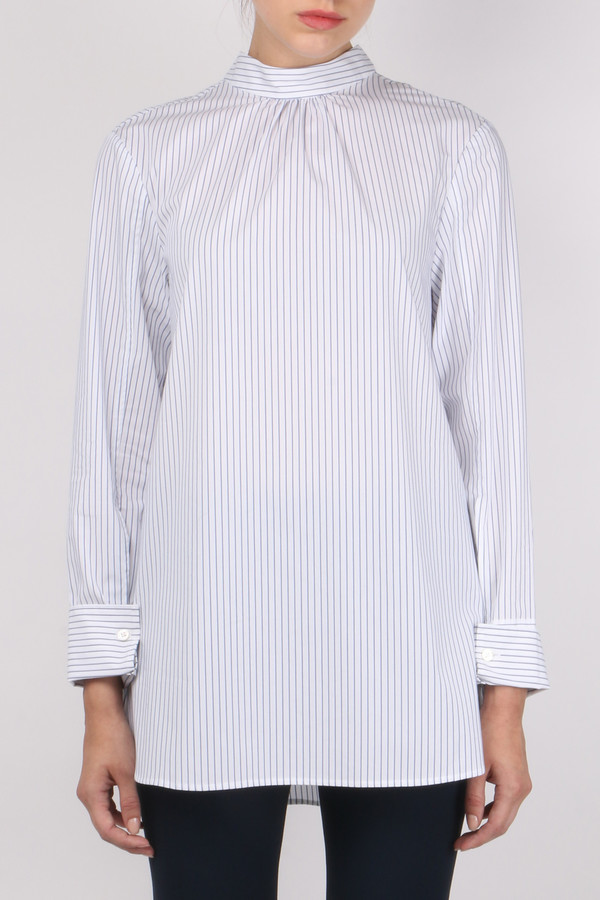 Tibi Samuel Stripe Backward Boyfriend Shirt Tibi Samuel Stripe Backward Boyfriend Shirt