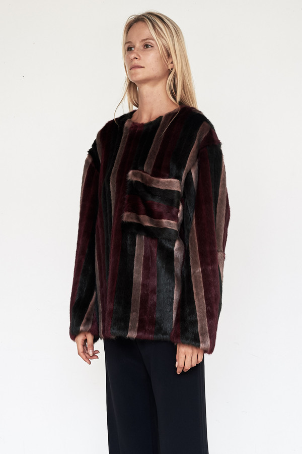 CF. Goldman Faux Fur Patch Pullover CF. Goldman Faux Fur Patch Pullover