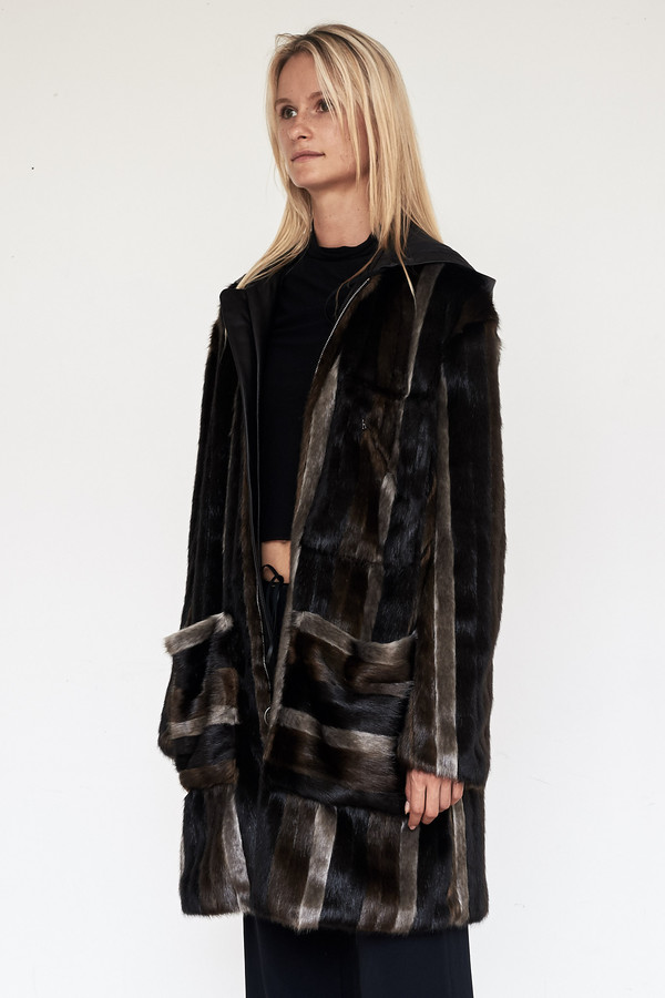 CF. Goldman Faux Mink Patch Coat CF. Goldman Faux Mink Patch Coat