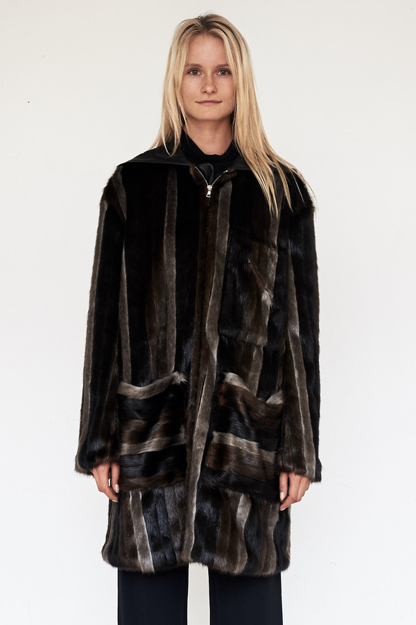 CF. Goldman Faux Mink Patch Coat CF. Goldman Faux Mink Patch Coat