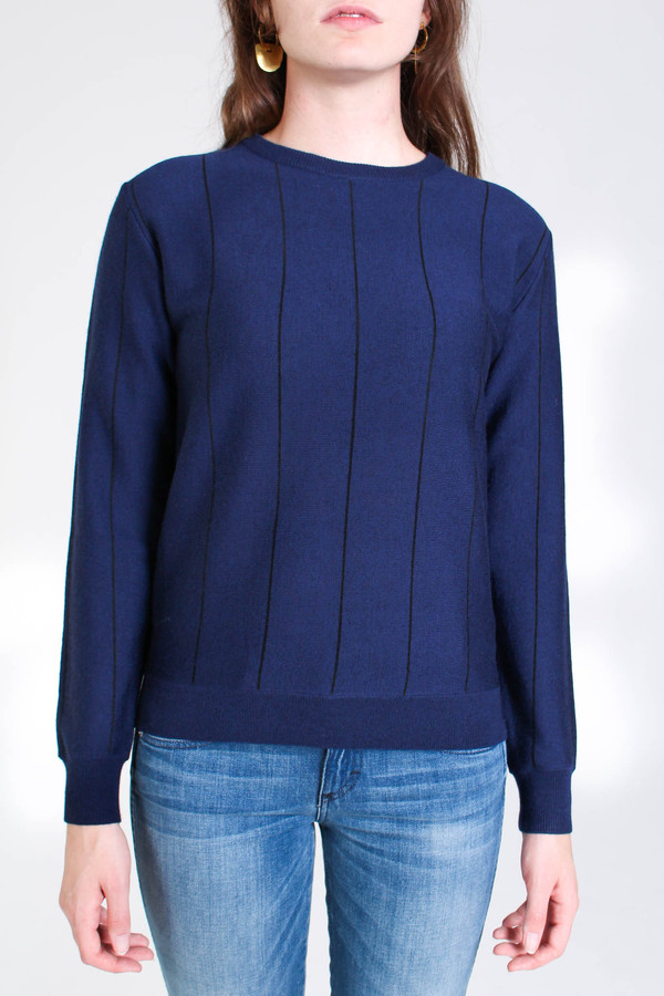 Svilu Stripe crewneck in navy Svilu Stripe crewneck in navy