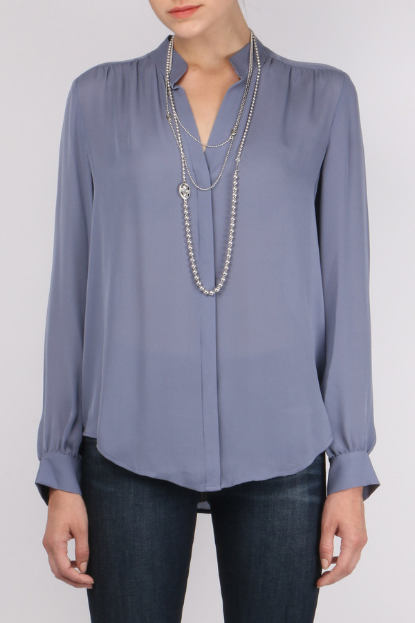 L'agence Bianca Band Collar Blouse L'agence Bianca Band Collar Blouse