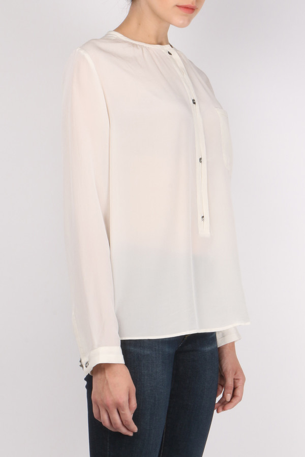 Pomandere Henley Long Sleeve Blouse Pomandere Henley Long Sleeve Blouse