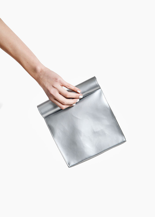 S M K - Grey Foldover Bag S M K - Grey Foldover Bag