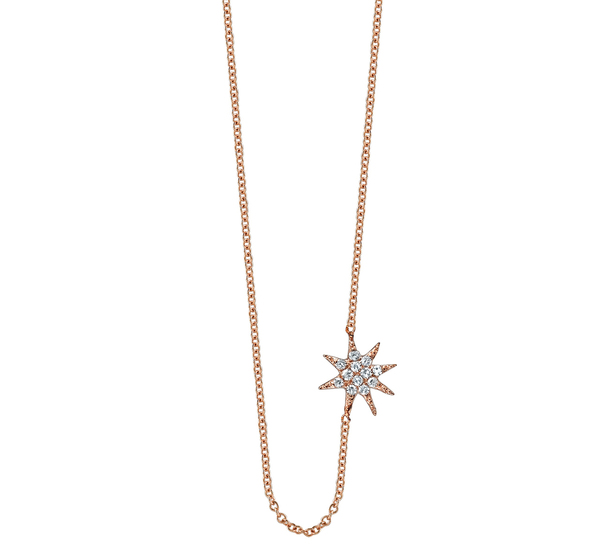 Gabriela Artigas 14 Rose Gold Single Pave Star Necklace Gabriela Artigas 14 Rose Gold Single Pave Star Necklace