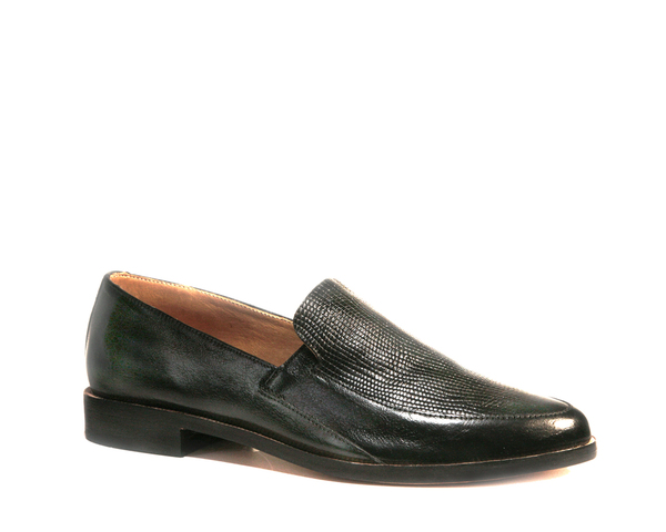 Zou Xou Loafer in Black Snake Embossed Leather Zou Xou Loafer in Black Snake Embossed Leather