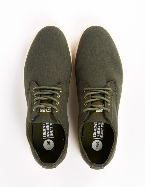 Men's Clae Ellington Textile Army Waxed Canvas Men's Clae Ellington Textile Army Waxed Canvas