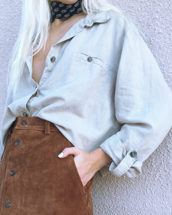 Kaleidos Vintage Oatmeal Linen Blouse Kaleidos Vintage Oatmeal Linen Blouse