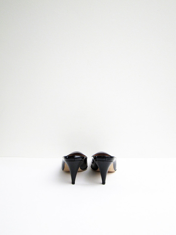 Mansur Gavriel Classic Heel Slipper, Black Patent Mansur Gavriel Classic Heel Slipper, Black Patent