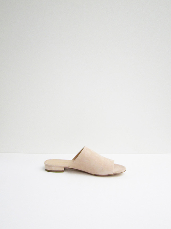 Mansur Gavriel Flat Mule, Sand Suede Mansur Gavriel Flat Mule, Sand Suede