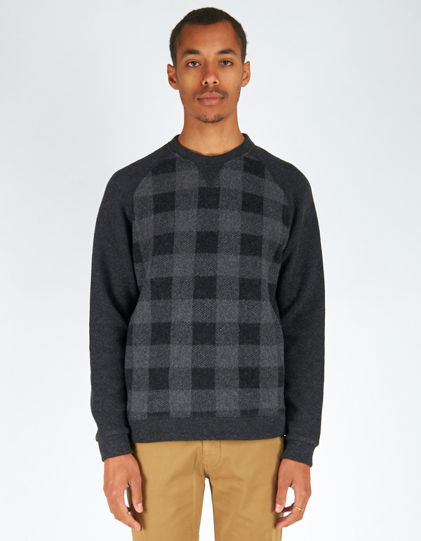 Men's Woolrich John Rich & Bros. Buffalo Check Crew Charcoal Men's Woolrich John Rich & Bros. Buffalo Check Crew Charcoal
