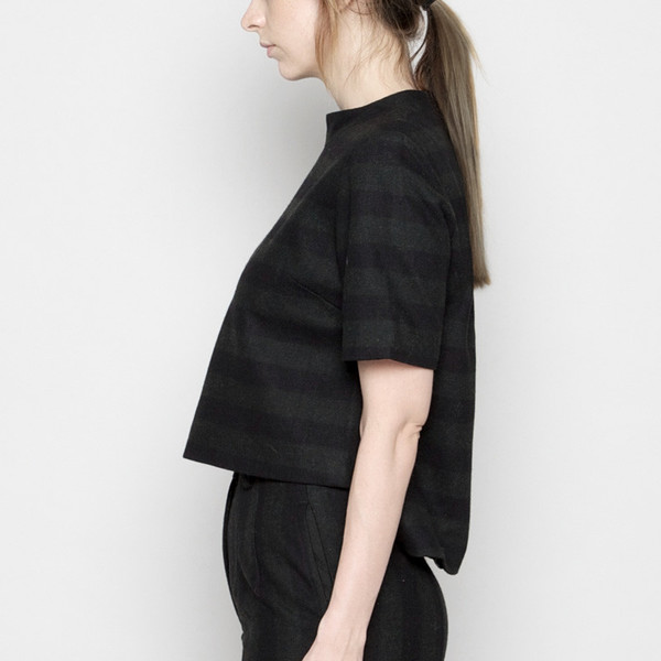 7115 by Szeki Mock-Neck Structured Top - Wool Stripe FW16 7115 by Szeki Mock-Neck Structured Top - Wool Stripe FW16