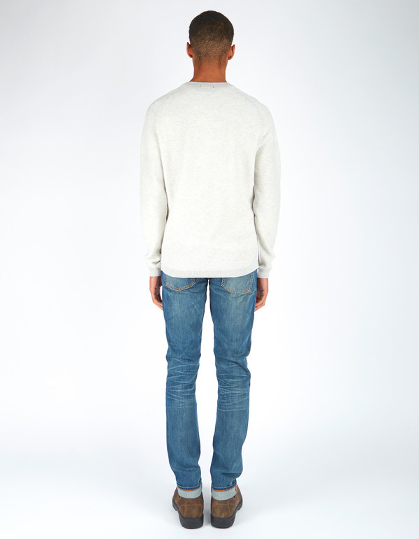 Men's Woolrich John Rich & Bros. Crew Neck Bee Stitch Sweater Grey Marle Men's Woolrich John Rich & Bros. Crew Neck Bee Stitch Sweater Grey Marle