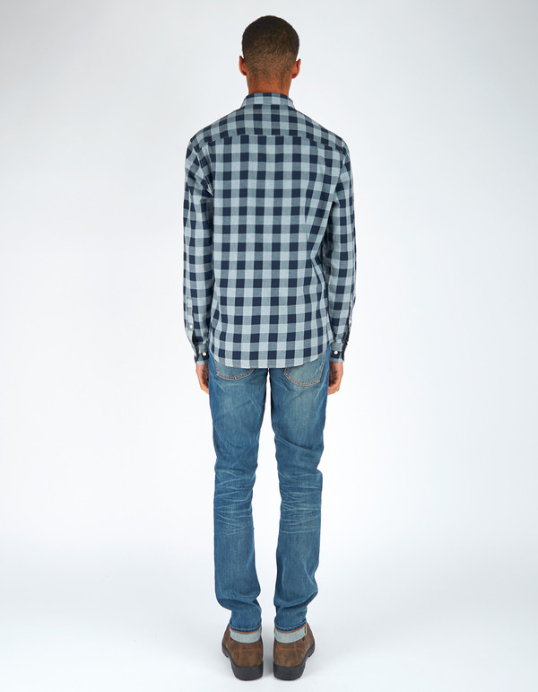 Woolrich John Rich & Bros. Indigo Check Shirt Navy Grey Woolrich John Rich & Bros. Indigo Check Shirt Navy Grey