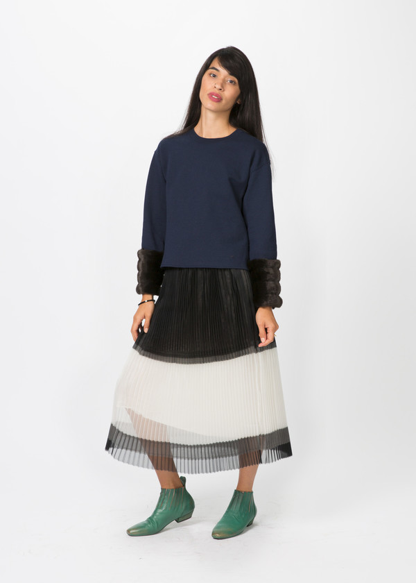 Harvey Faircloth Faux Fur Cuff Pullover Harvey Faircloth Faux Fur Cuff Pullover