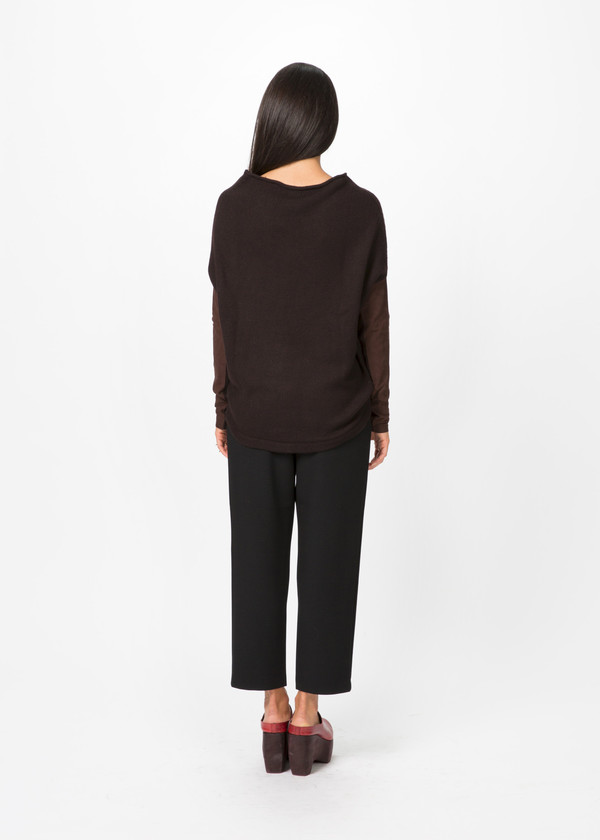 Kristensen du Nord Leather Trim Knit Pullover Kristensen du Nord Leather Trim Knit Pullover